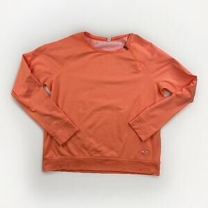 Under Armour Women's 2XL Orange Striped Cold Gear Loose Crew Shirt